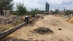 Meriç'te yol yapım çalışması