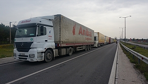 Kapıkule'de 15 kilometrelik tır kuyruğu