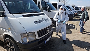 SERVİS ARAÇLARI DEZENFEKTE EDİLDİ 