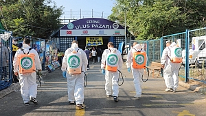 ULUS PAZARI’NDA DEZENFEKTE ÇALIŞMASI