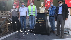 TAHRİP EDİLEN ATATÜRK BÜSTÜ ONARILDI