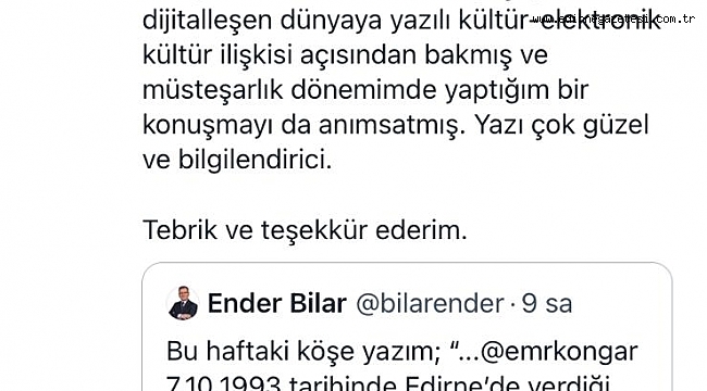 BİLAR’A TEBRİK YAĞMURU