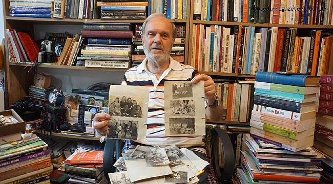 ÇÖPE ATILAN SİYAH BEYAZ FOTOĞRAFLARI TOPLUYOR