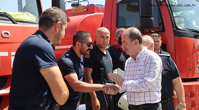 MİLAS'TAN DÖNEN İTFAİYECİLER TÖRENLE KARŞILANDI