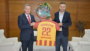 EDİRNESPOR YÖNETİMİ MÜDÜR ALÇALAR’I ZİYARET ETTİ