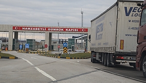 HAMZABEYLİ’DE 22 KİLOMETRE TIR KUYRUĞU