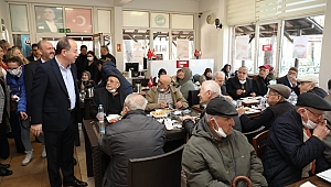 GÜRKAN, HUZUREVİ SAKİNLERİYLE KAHVALTIDA BULUŞTU