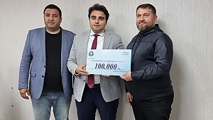 AMATÖR SPOR KULÜPLERİNE 100 BİN LİRALIK DESTEK ÇEKİNİ 