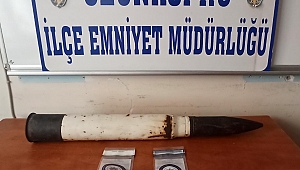 EVDE PATLAMAMIŞ HAVAN TOPU MERMİSİ ELE GEÇİRİLDİ