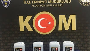KEŞAN'DA 40 LİTRE ETİL ALKOL ELE GEÇİRİLDİ