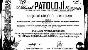 T.Ü ÖĞRETİM ÜYELERİ, 31. ULUSAL PATOLOJİ KONGRESİ’NDE ÖDÜLE LAYIK GÖRÜLDÜ