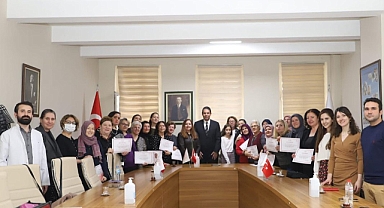 EĞİTİMLERİ TAMAMLAYAN KURSİYERLER İÇİN TÖREN DÜZENLENDİ