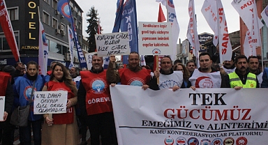 MEMUR VE EMEKLİ ZAMMI İÇİN HALAYLI BASIN AÇIKLAMASI