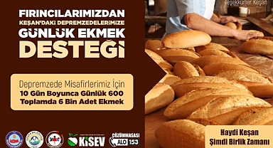 KEŞAN’DAKİ FIRINCILARDAN ANLAMLI DESTEK