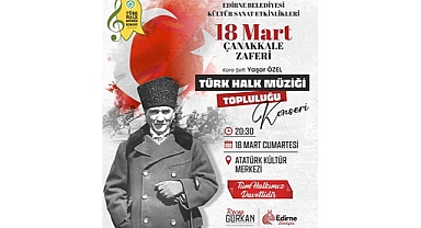 TÜRK HALK MÜZİĞİ TOPLULUĞU’NDAN 18 MART KONSERİ
