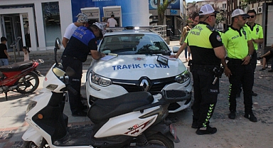 SARAÇLAR CADDESİ'NE MOTOSİKLETLE GİRENE CEZA