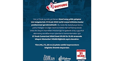 DİKKAT! SON TARİH 31 OCAK