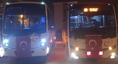 OTOBÜSLER TÜRK BAYRAKLARI İLE DONATILDI