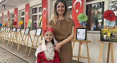 6 yaşındaki anaokulu öğrencisi resim sergisi açtı