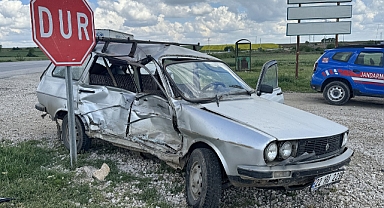 Otomobille cipin çarpıştığı kazada 1 kişi yaralandı