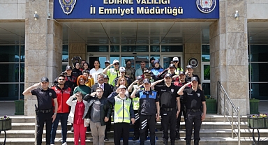 Edirne'de özel çocuklar temsili polis oldu