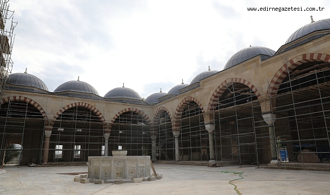 Selimiye Camisi'nde dış cephe taş onarımlarında sona gelindi