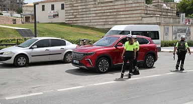 Bayram öncesinde dron destekli trafik denetimi yapıldı