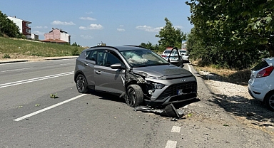 Edirne'de ağaca çarpan otomobildeki 2 kişi yaralandı.