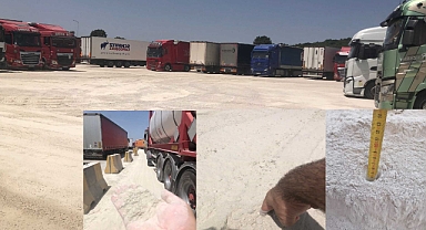 Hamzabeyli Tır parkı toz duman