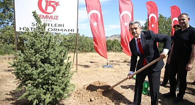 Şehitler anısına fidan dikildi
