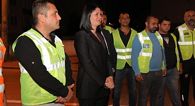 BAŞKAN AKIN YOL ÇALIŞMALARINI DENETLEDİ