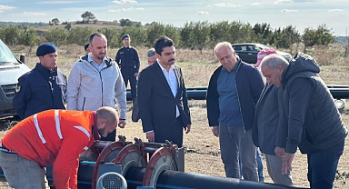 Enez'de tarımsal sulama hattı çalışması
