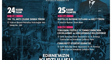 EDİRNE’NİN KURTULUŞUNUN 102. YILI COŞKUYLA KUTLANACAK