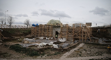 Gazi Mihal Hamamı'nın restorasyonu sürüyor