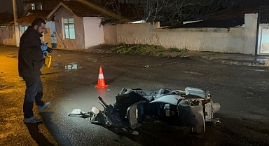 Çalıntı motosikletle kaza yapan şüpheli yaralandı