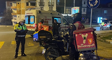Devrilen motosikletin sürücüsü yaralandı