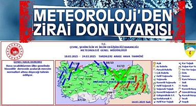  üreticileri zirai dona karşı uyardı.