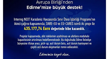 EDİRNE BELEDİYESİ’NDEN BÜYÜK ADIM: 2 Projeye 435 Bin Euro Hibe