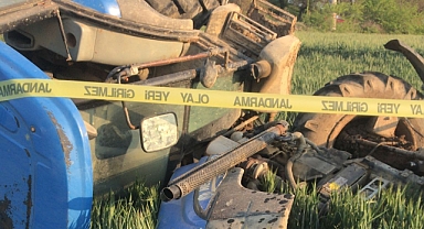 Şarampole devrilen traktörün sürücüsü öldü