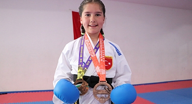 Minik karateci Elis Lina Yılmaz'ın hedefi Balkan Şampiyonası'nda madalya