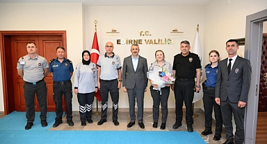 Edirne Valisi Sezer, özel güvenlik görevlilerini kabul etti