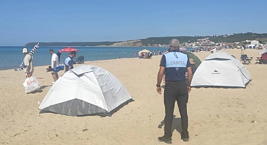 İzinsiz kurulan çadırlar kaldırıldı