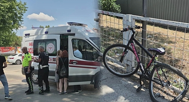 Minibüs bisikletli çocuğa çarptı