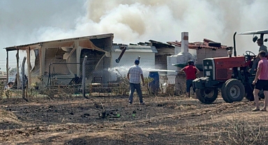 Küçükdöllük köyünde korkutan yangın 