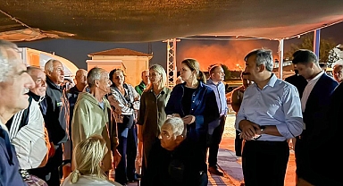 Yangında köylüleri yalnız bırakmadı 