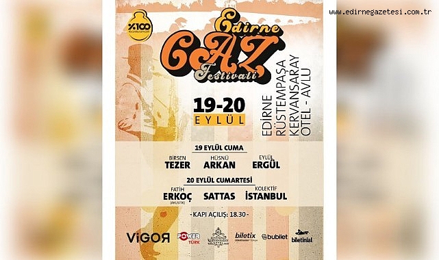 "Edirne Caz Festivali" 19 Eylül'de başlayacak