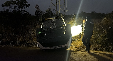 Polisten kaçarken kaza yaptı 