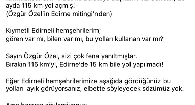 Aksal’dan Yol Eleştirisi