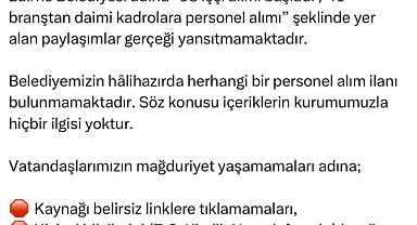 Edirne Belediyesi’nden Sahte İş İlanı Uyarısı