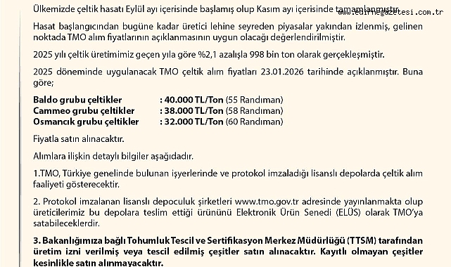 Trakyalı Çeltikçi Memnun Olmadı 